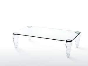 POST MODERN - Low rectangular crystal coffee table _ Glas Italia